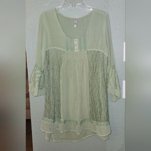 Green sheer top - Used